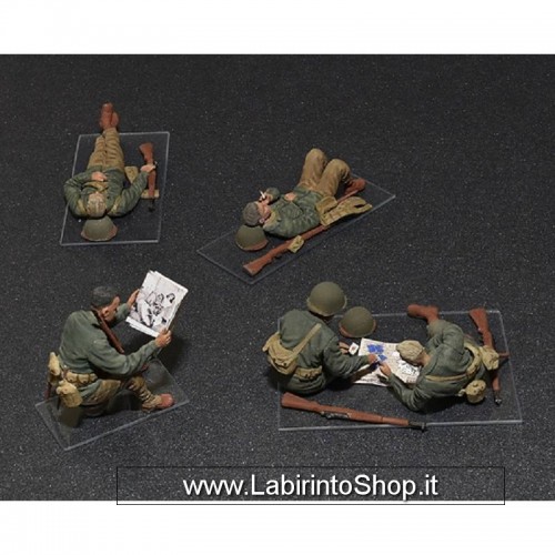 Kit Maquette Miniart 1:35 U.S. Soldiers At Rest - Édition Spéciale MA35318 - Figurines Militaires Détaillées